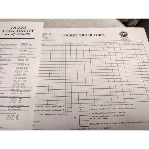 Goodwill Games 1990 Ticket Packages Booklet, Forms & Return Envelope Seattle, WA - Picture 5 of 5